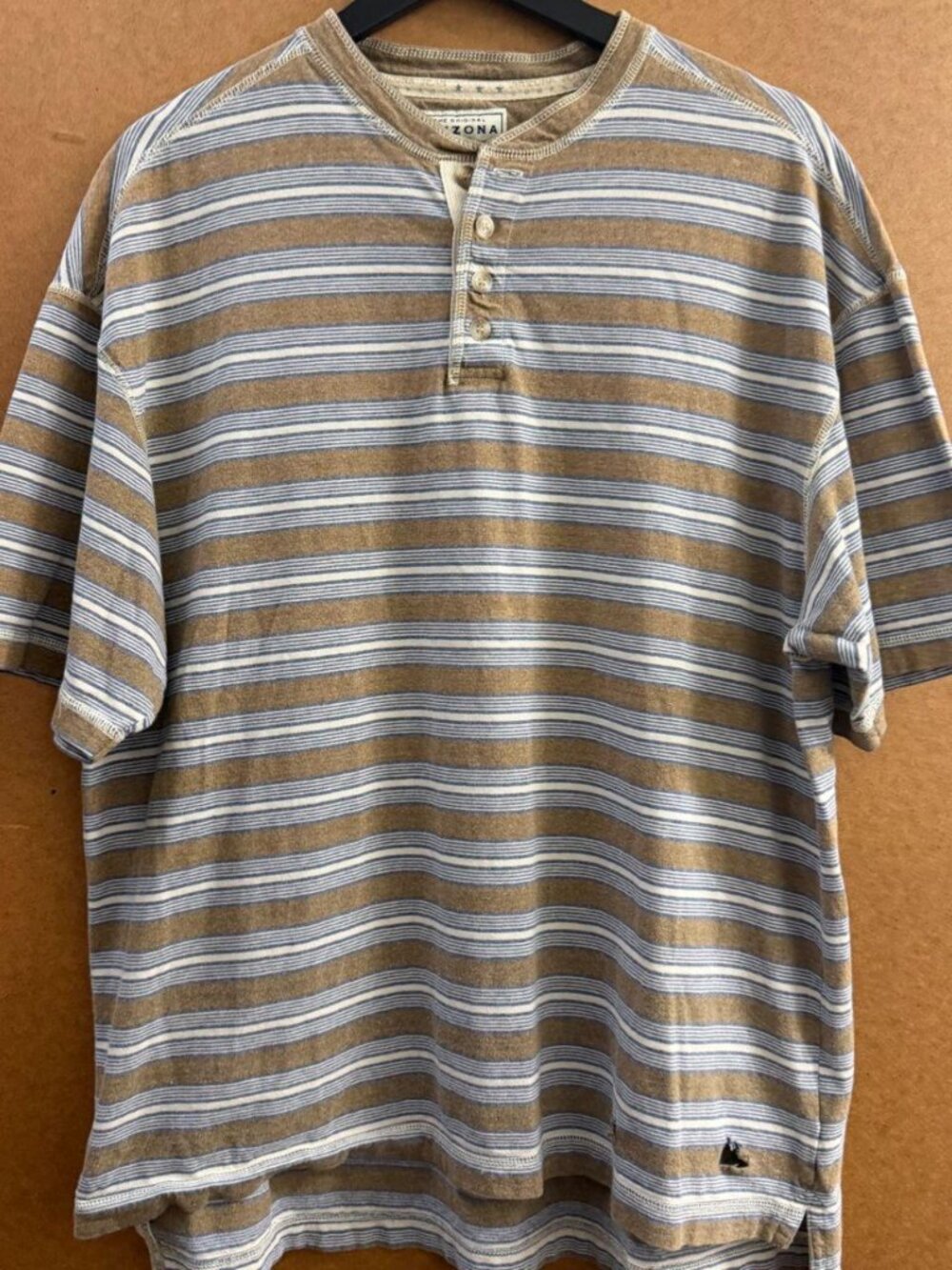 Arizona Striped Henley Shirt, Size L